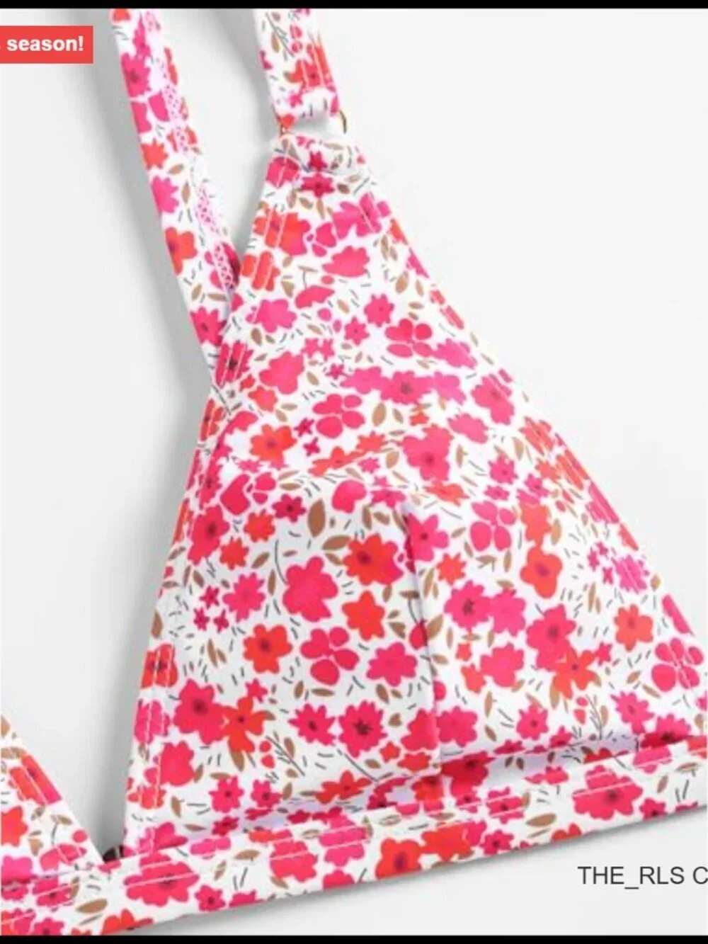 2 Piece Floral Print Swimsuit Triangle String High Cut Bikini Set